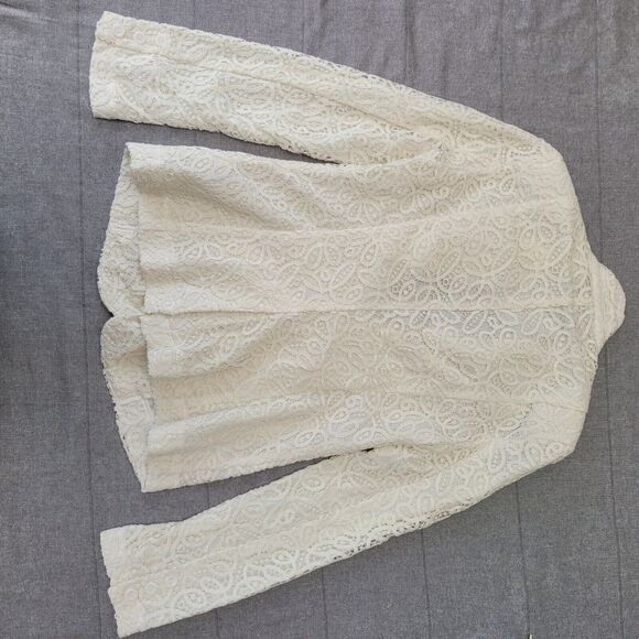 NWT Vintage 3 Suisses Collection Ivory Lace Blazer Jacket Cotton Small - Picture 7 of 8